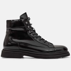 Men's Marc Nolan Patent Leather Combat Boots